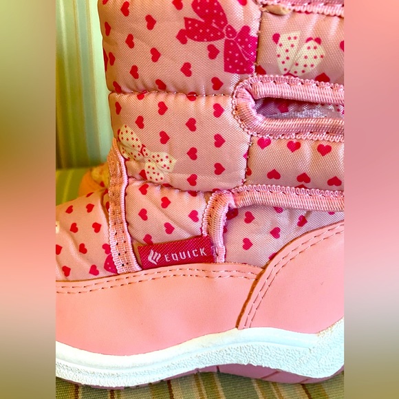 EQUICK 🩷PINK🩷 WINTER BOOTS WATERPROOF VELCRO CLOSURE SNOW BOOTS W/FUR 🌟EUC🌟 - Picture 3 of 7